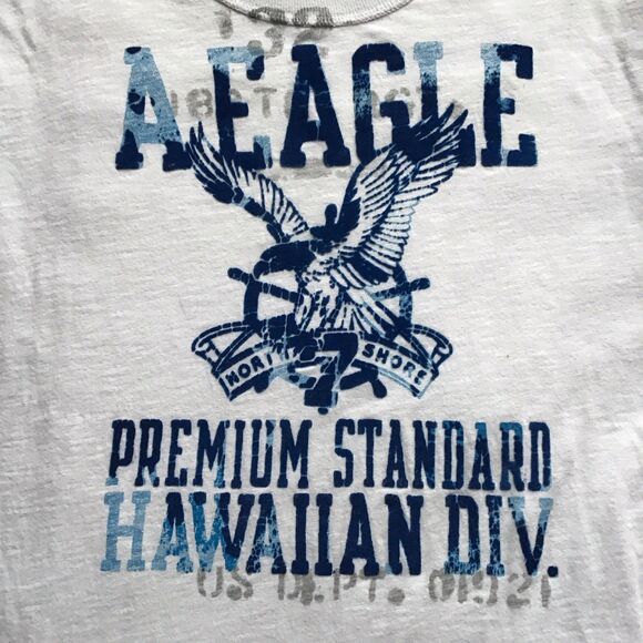 American Eagle Outfitters Athletic Fit T-Shirt Men’s Large Blue Puff Print Y2K - Picture 5 of 5